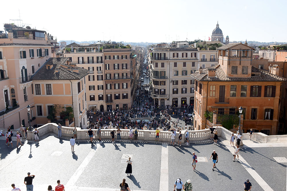 The view from the top of the Spanish Steps.